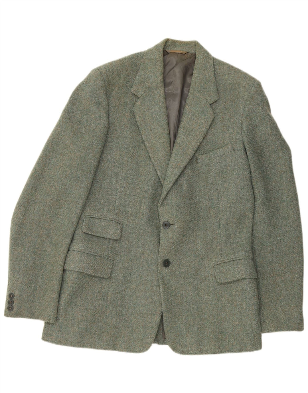 BURTON Mens Tailored 2 Button Blazer Jacket UK 38 Medium Green Virgin Wool