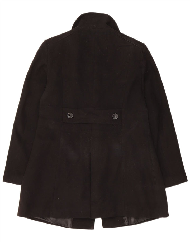 Marks & Spencer Womens Regular Fit Overcoat UK 10 Small Black Polyester