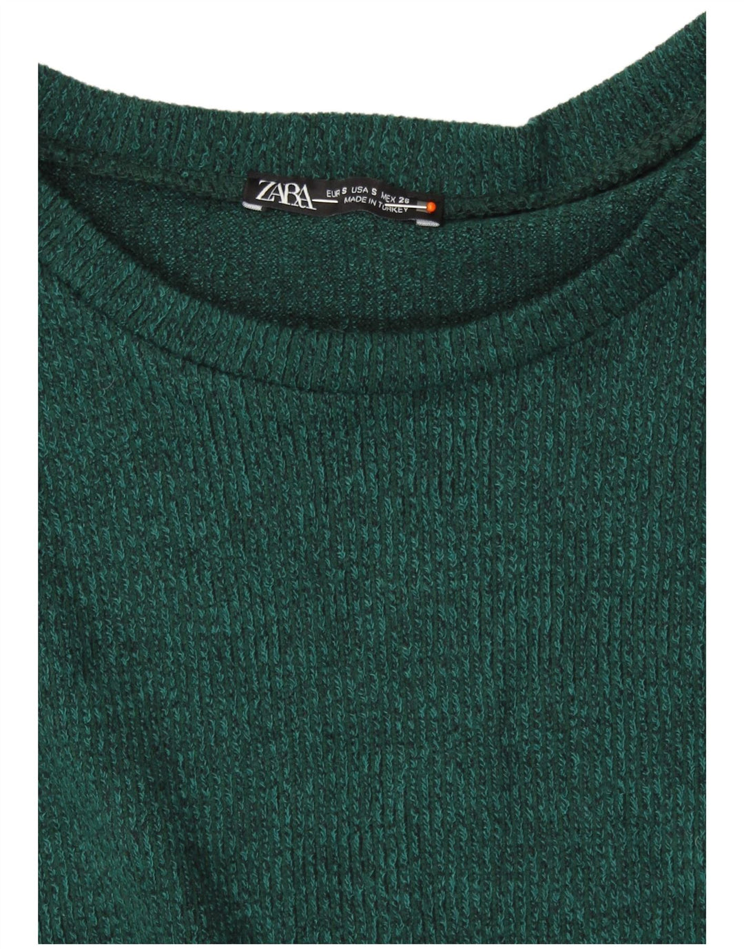 ZARA Womens Boat Neck Jumper Sweater UK 10 Small Green