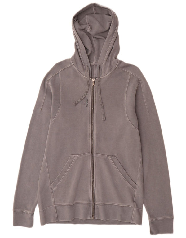 Reebok Mens Zip Hoodie Sweater Medium Grey Cotton