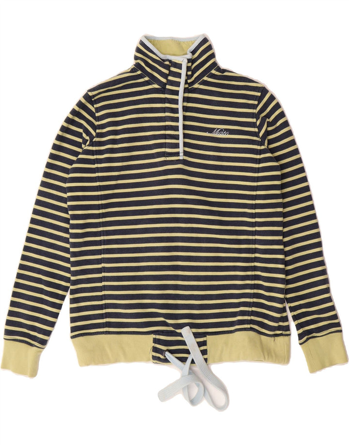 MUSTO Womens Oversized Sweatshirt Jumper UK 8 Small Blue Striped Vintage Musto and Second-Hand Musto from Messina Hembry 