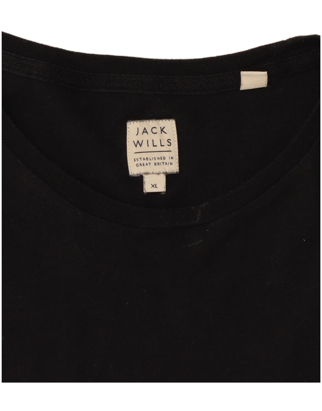 Jack Wills Mens Top Long Sleeve XL Black Cotton