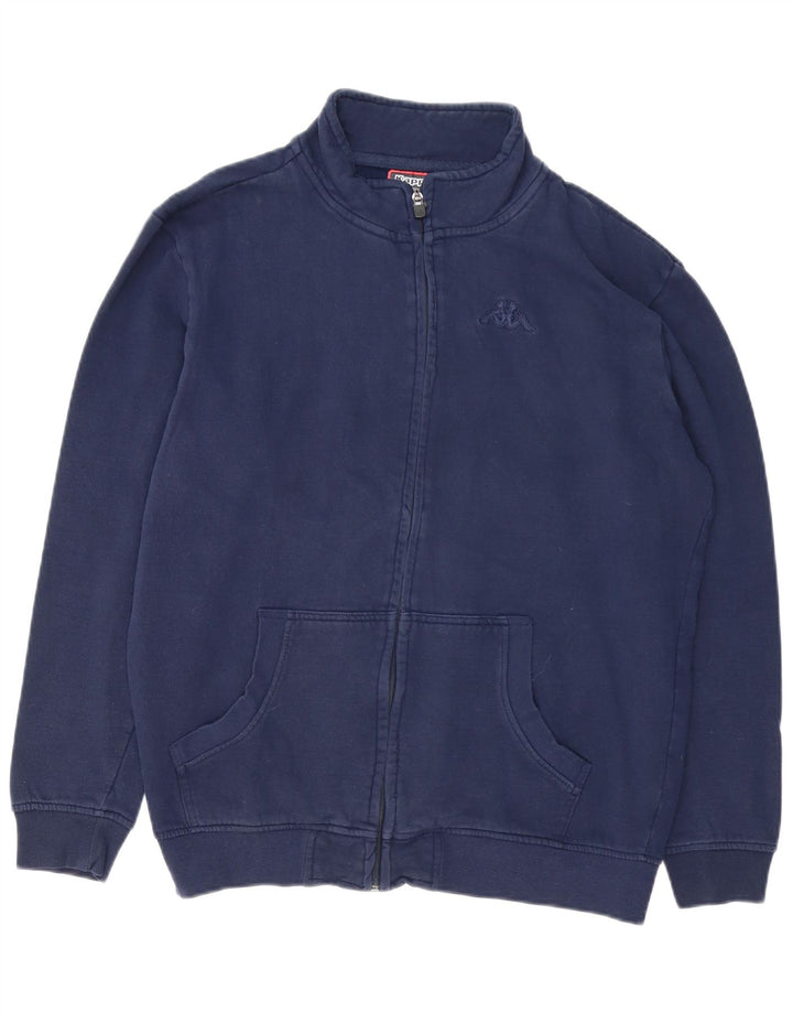 Kappa Mens Tracksuit Top Jacket Large Navy Blue Cotton