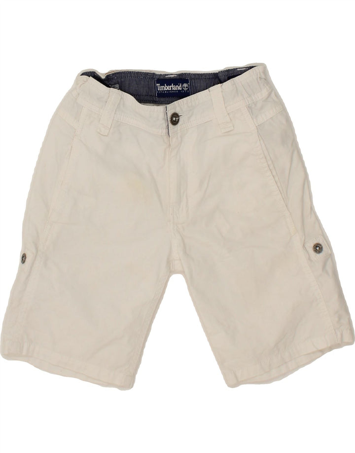 TIMBERLAND Boys Chino Shorts 9-10 Years W26 White Vintage Timberland and Second-Hand Timberland from Messina Hembry 