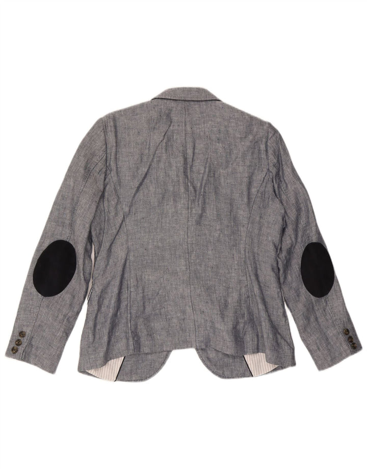 Gant Womens 2 Button Blazer Jacket UK 16 Large Grey Linen