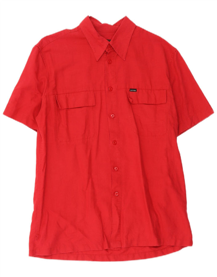 Gas Mens Short Sleeve Shirt Large Red Cotton