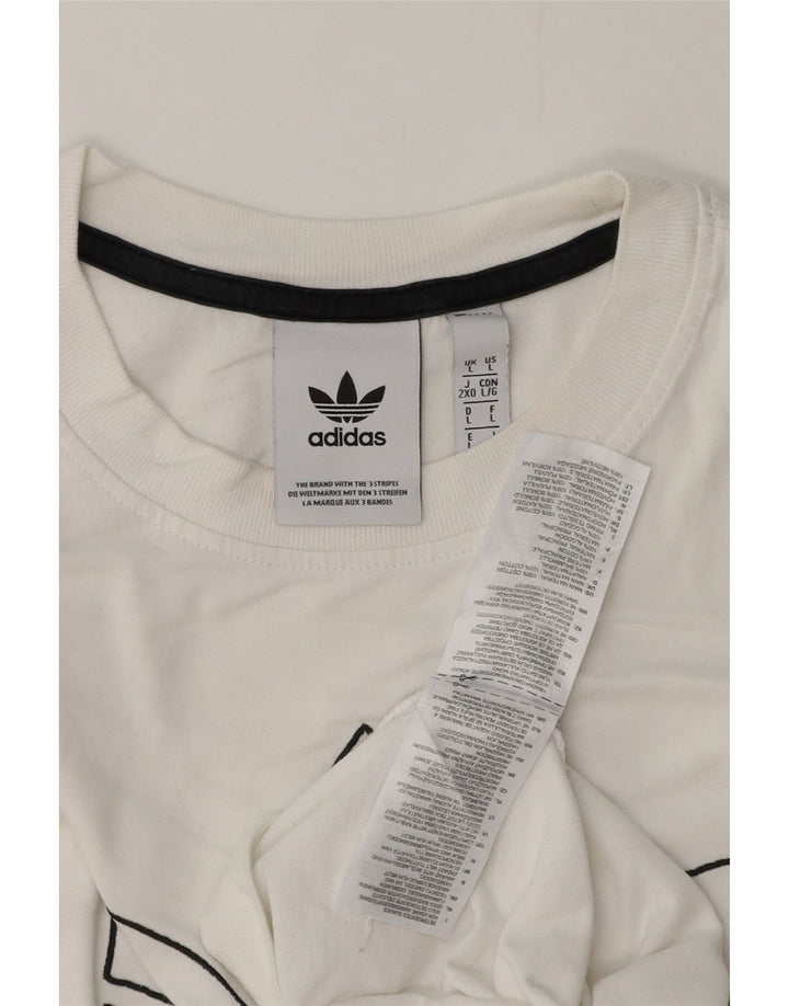 Adidas Mens Graphic T-Shirt Top Large White Cotton
