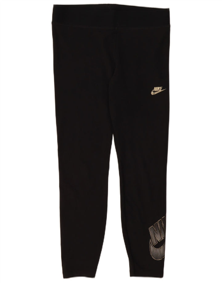 NIKE Womens Graphic Leggings UK 18 XL  Black Cotton