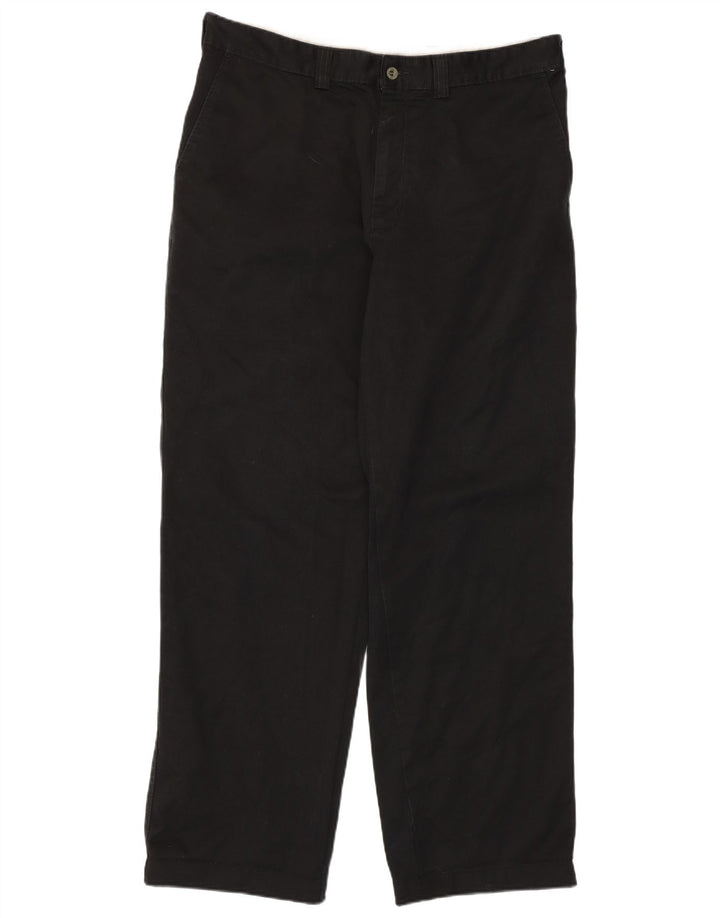 DOCKERS Mens Straight Chino Trousers W36 L32  Black Cotton