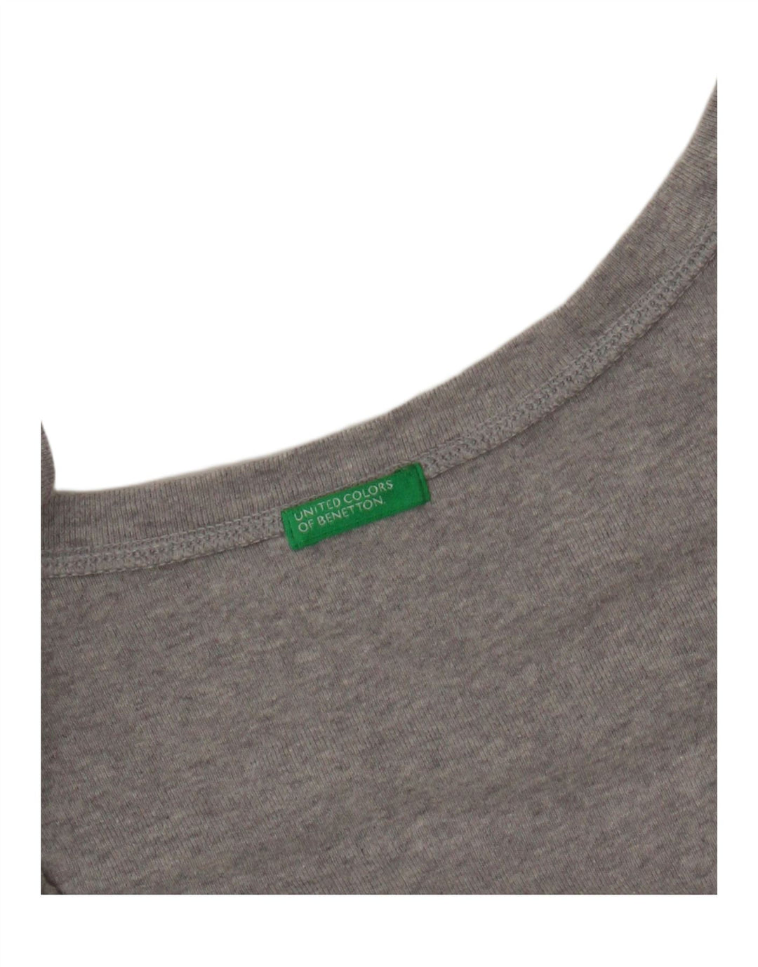 Benetton Womens T-Shirt Top UK 12 Medium Grey