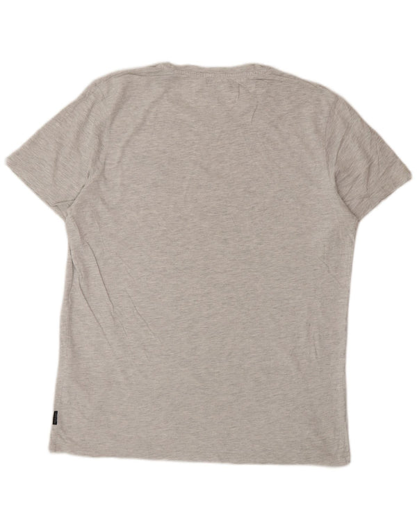 Jack & Jones Mens T-Shirt Top Large Grey Flecked Cotton