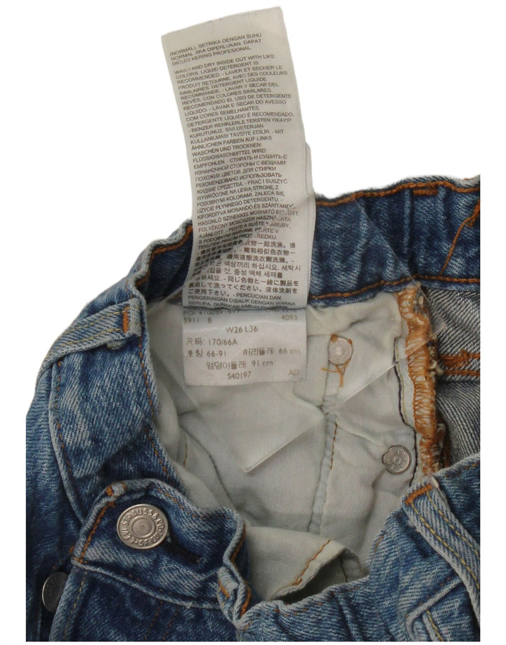 Levi's Womens 501 Straight Jeans W26 L31 Blue Cotton