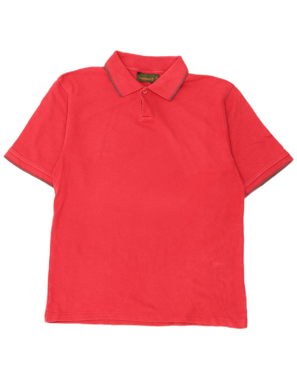 Timberland Mens Polo Shirt Medium Red Cotton