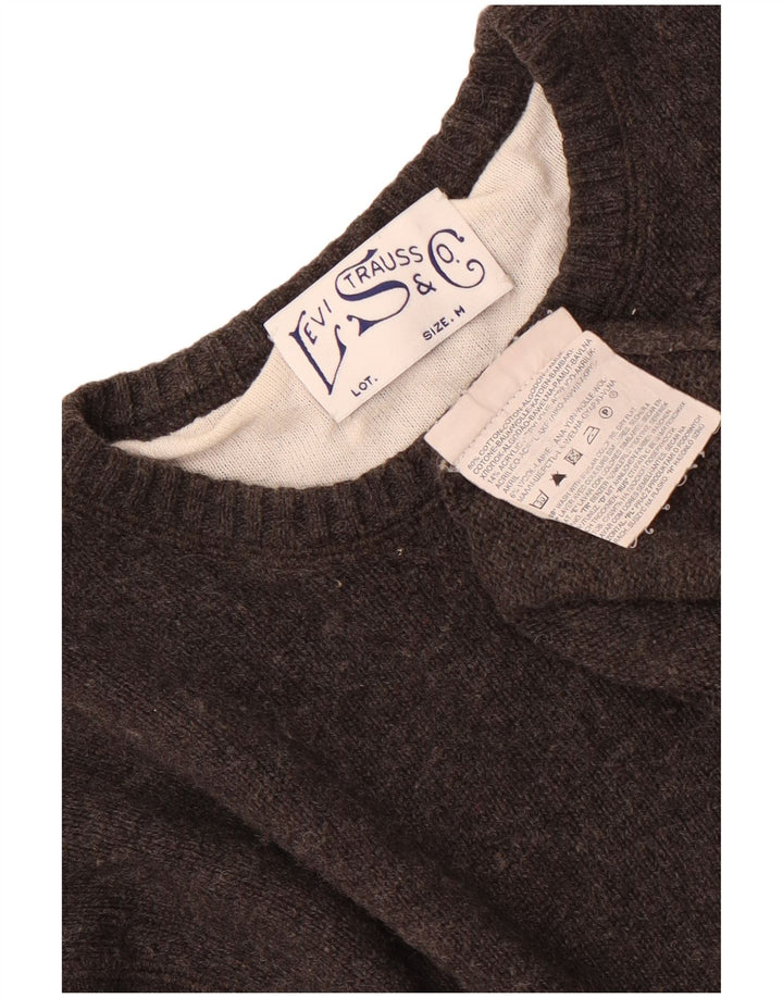 Levi's Womens Crew Neck Jumper Sweater UK 14 Medium Grey Cotton