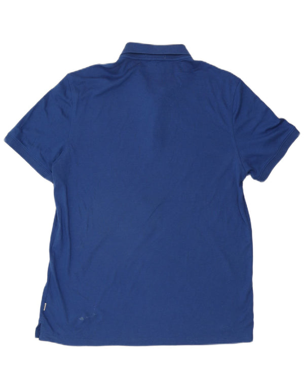 CALVIN KLEIN Mens Polo Shirt Large Blue Cotton