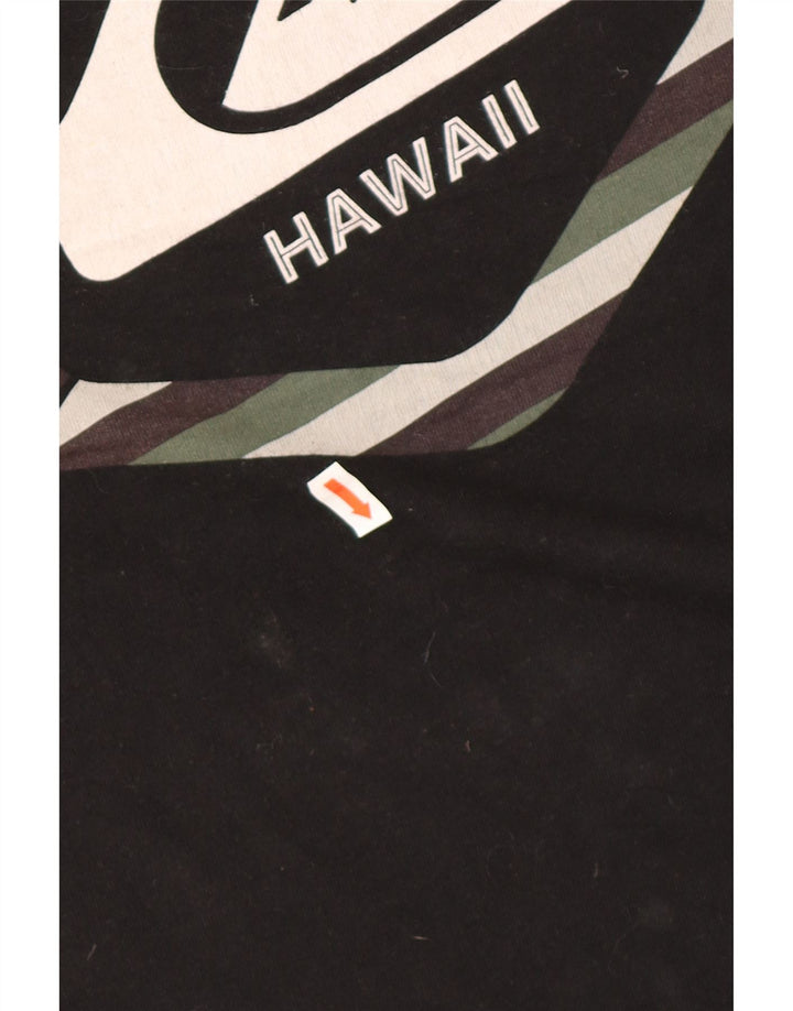 QUIKSILVER Mens Hawaii Regular Fit Graphic T-Shirt Top Large Black Cotton