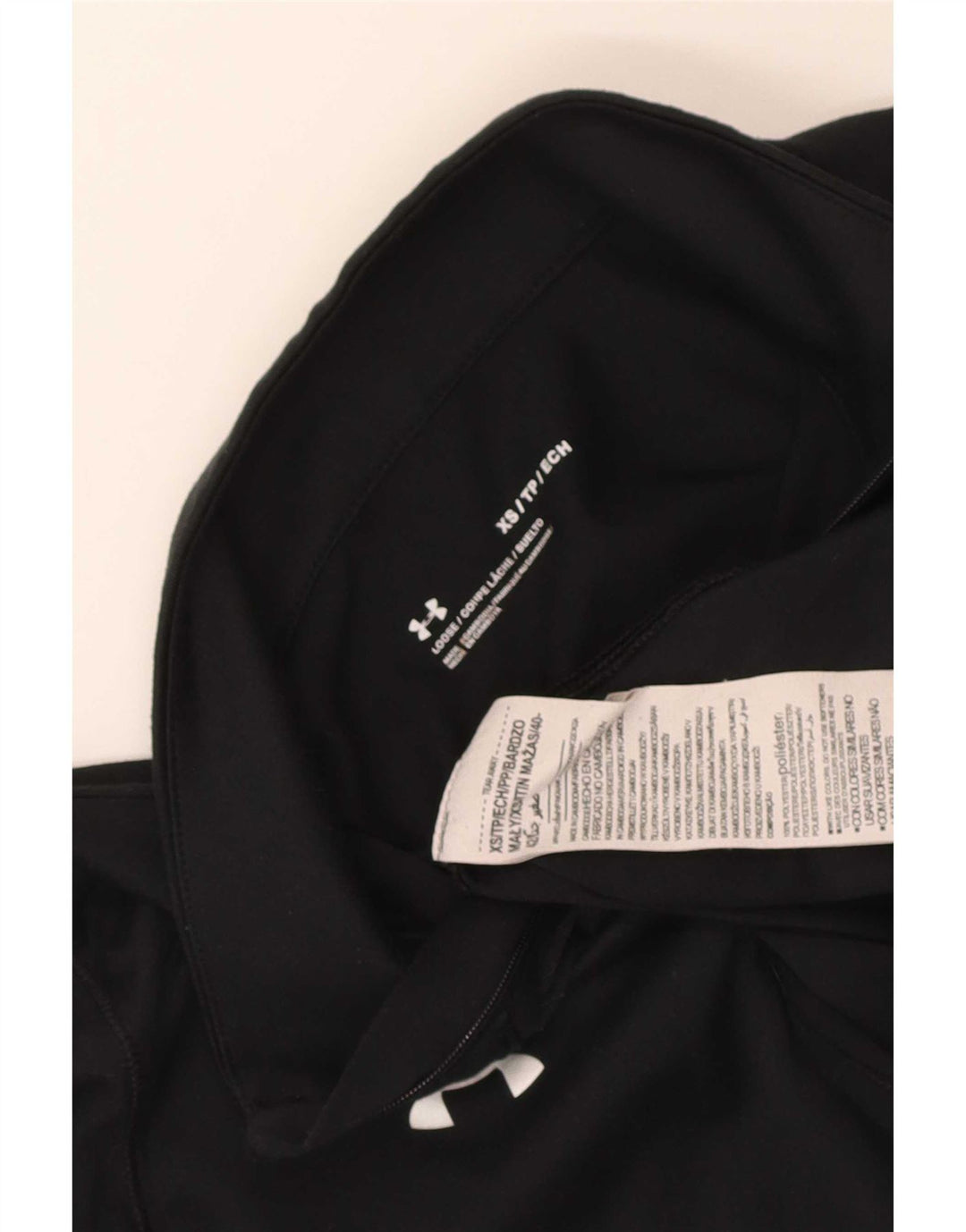 Under Armour Womens Pullover Tracksuit Top UK 6 XS Black Colourblock