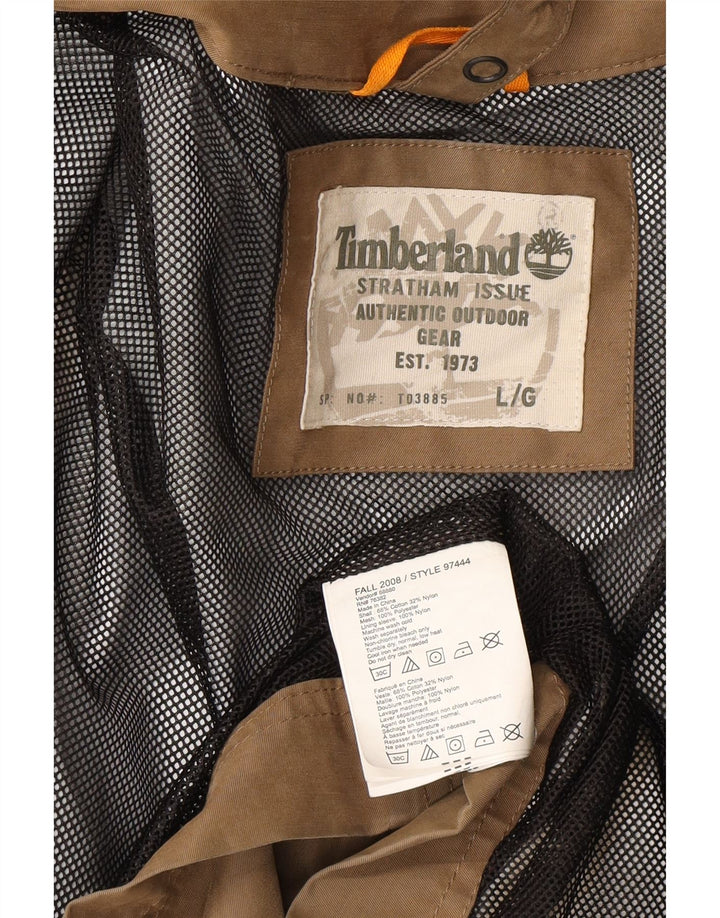 Timberland Mens Utility Jacket UK 40 Large Beige Cotton