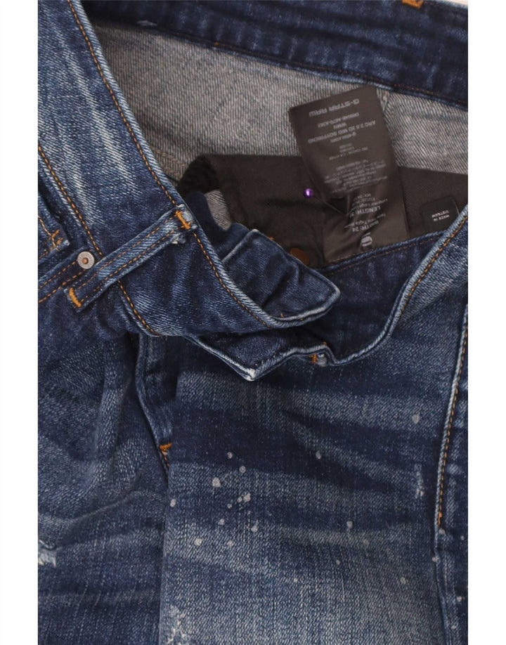 G-Star Womens Distressed Slim Jeans W24 L32 Blue Cotton
