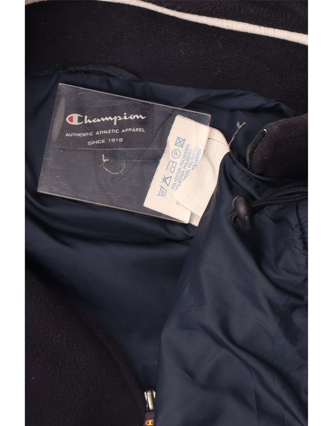Champion Mens Fleece Jacket UK 40 Large Navy Blue Polyester