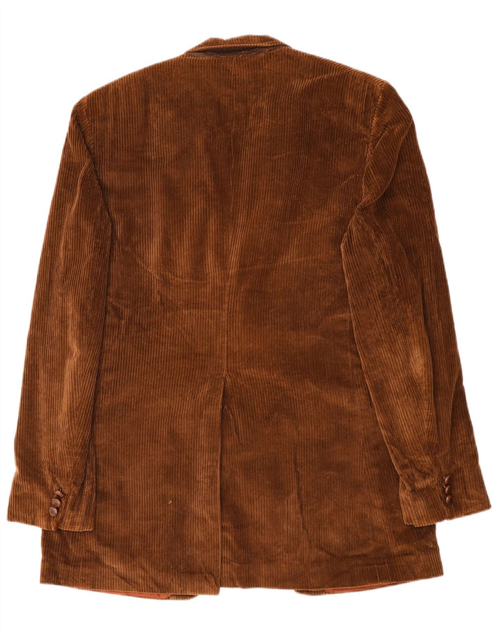 LONDON FOG Mens 2 Button Corduroy Blazer Jacket EU 42 XL Brown Cotton