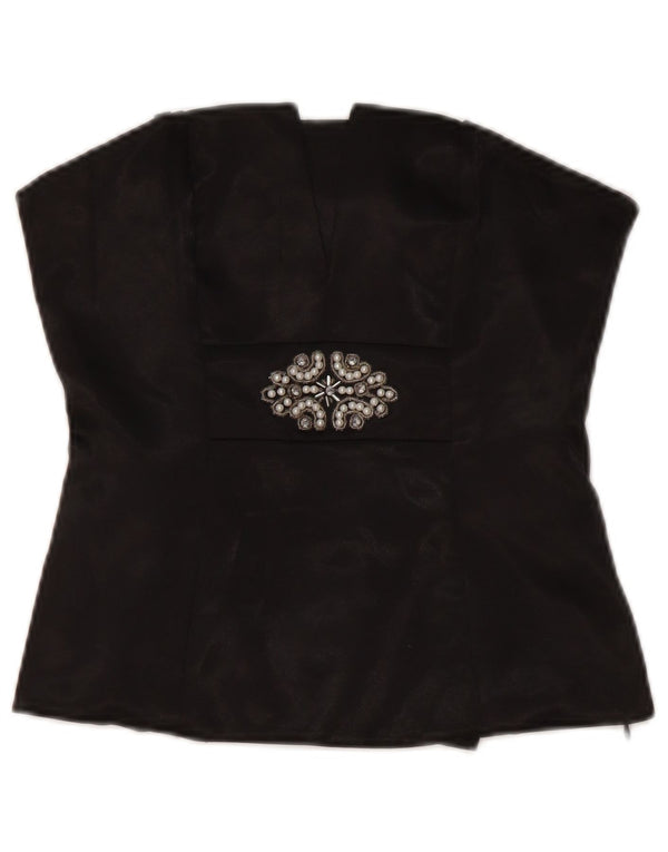 VENUS Womens Corset Top UK 8 Small Black Polyester