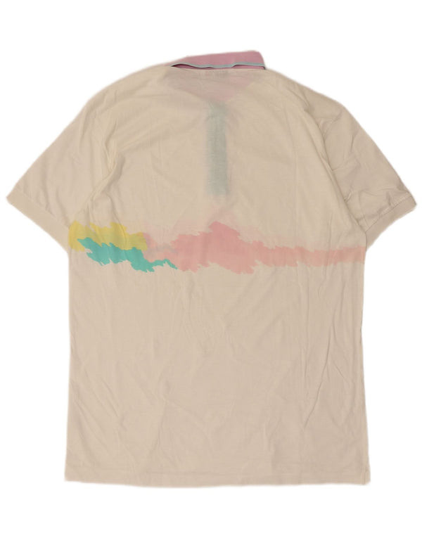 Fila Mens Polo Shirt IT 54 XL White Tie Dye