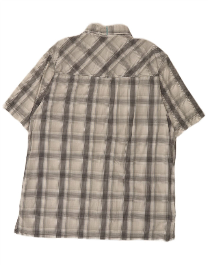 Columbia Mens Short Sleeve Shirt Medium Grey Check Cotton