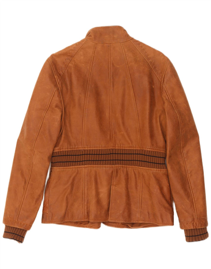 Compagnia Womens Leather Jacket UK 14 Medium Brown