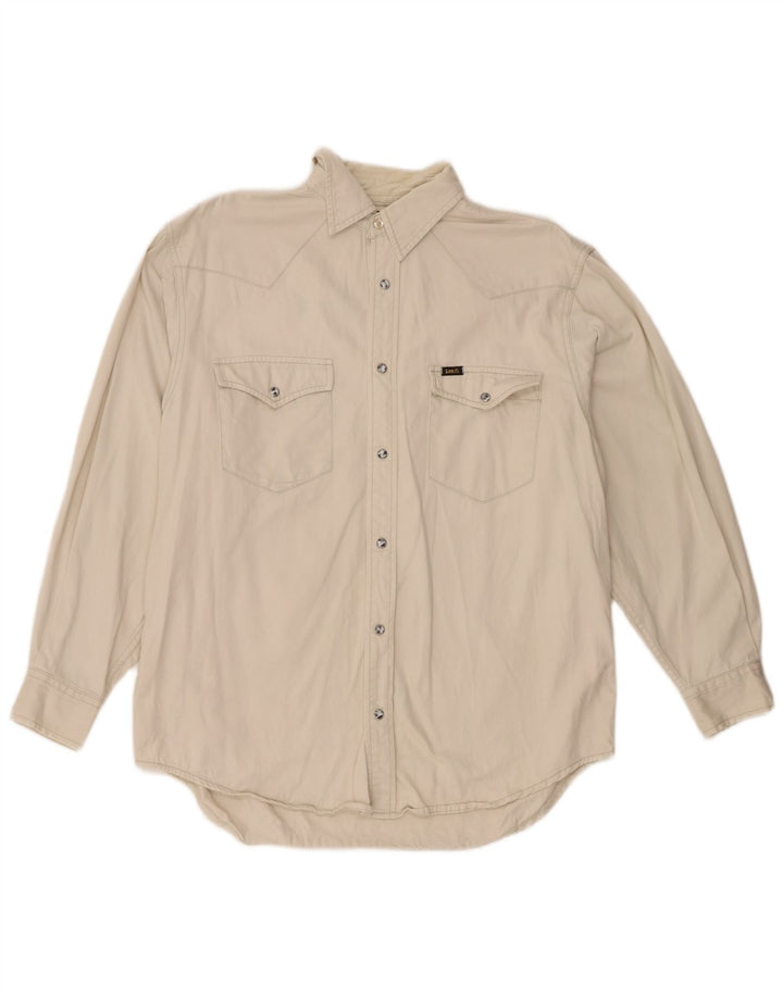 Lee Mens Western Shirt Medium Off White Cotton