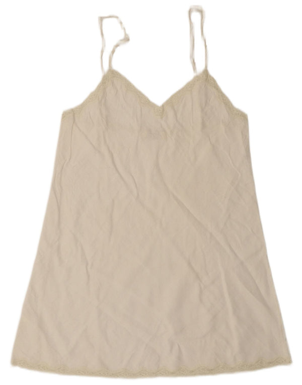 Vintage Womens Mini Slip Dress UK 10 Small White