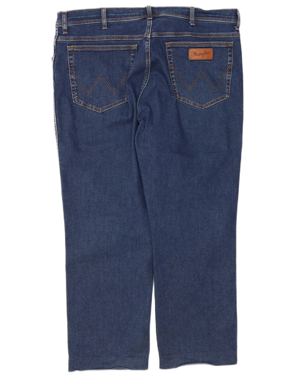 Wrangler Mens Texas Tapered Cropped Jeans W42 L28 Blue Cotton