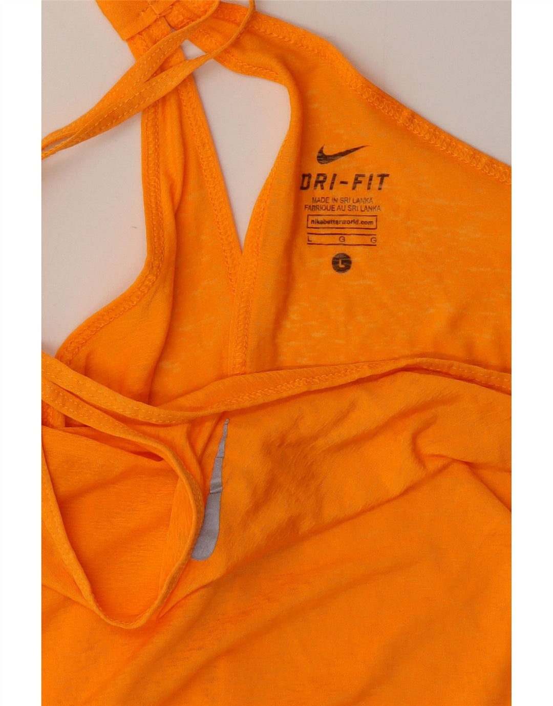 NIKE Womens Dri Fit Vest Top UK 14 Large Orange