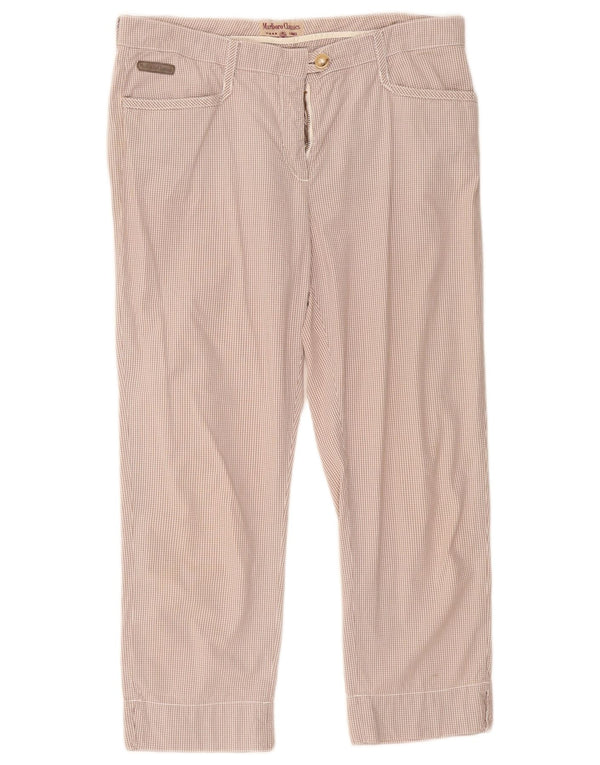 MARLBORO CLASSICS Womens Cropped Trousers EU 46 XL W32 L23 Beige Check