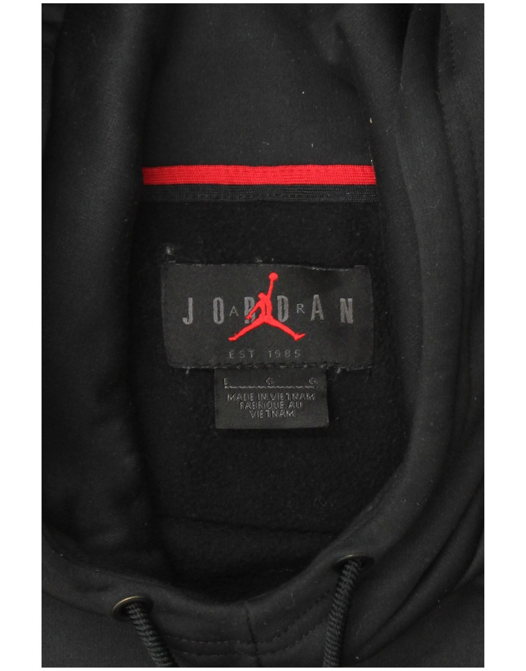 JORDAN Mens Dri Fit Hoodie Jumper Large Black Polyester