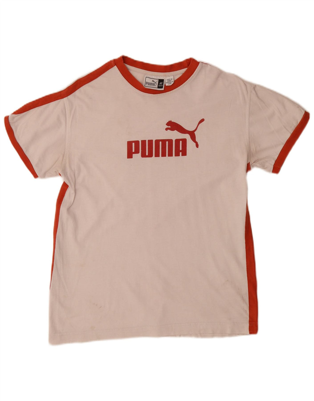 PUMA Mens Graphic T-Shirt Top XS White Colourblock