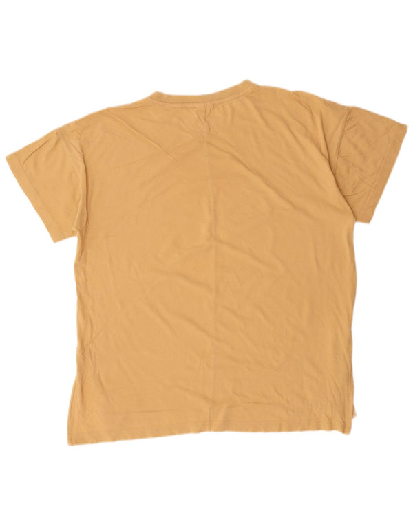 Reebok Womens Graphic T-Shirt Top UK 20/22 XL Beige Cotton