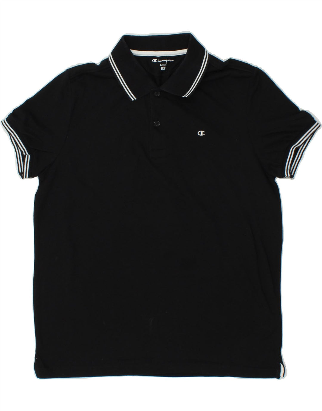 CHAMPION Mens Easy Fit Polo Shirt Medium Black Cotton Vintage Champion and Second-Hand Champion from Messina Hembry 