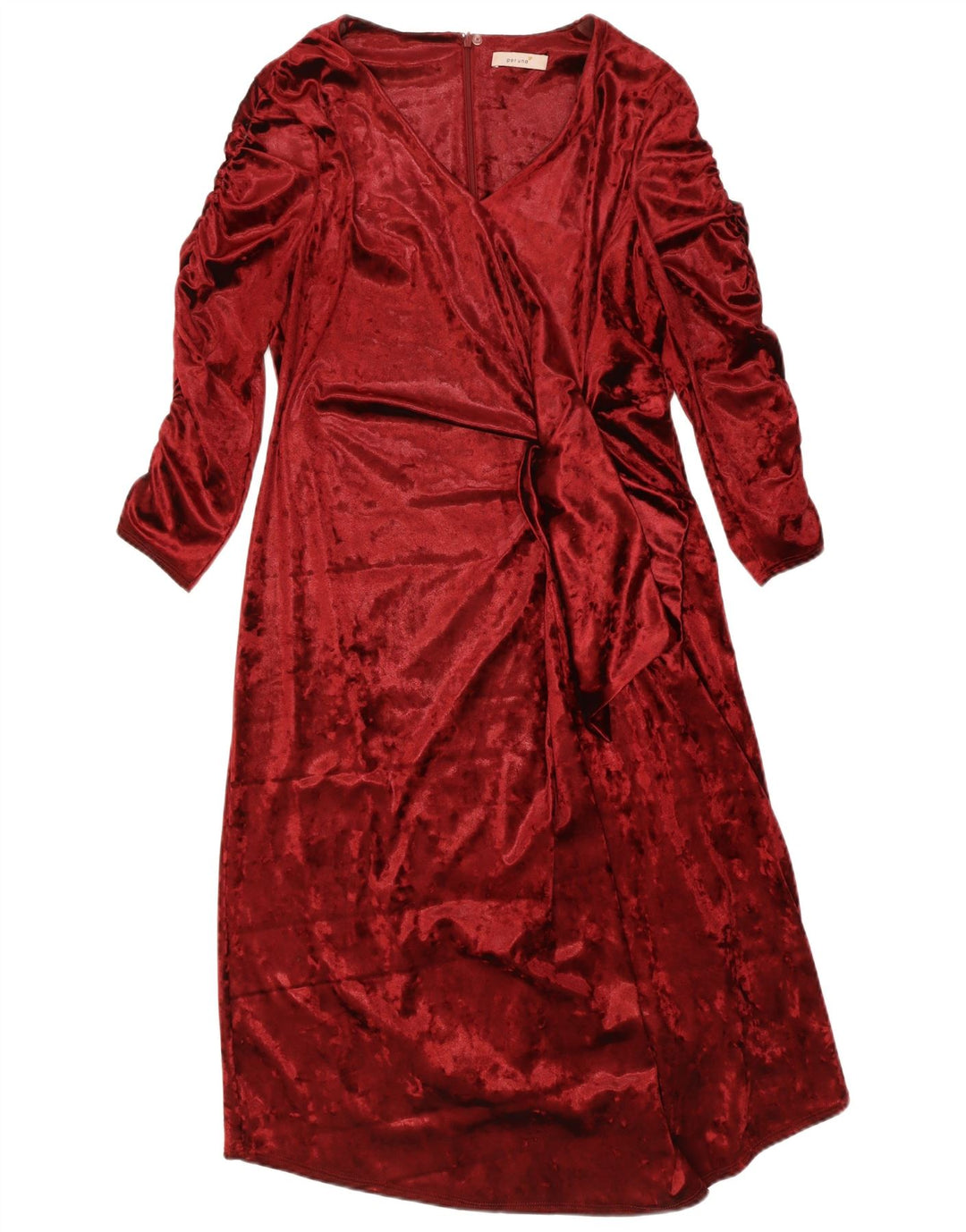 MARKS & SPENCER Womens 3/4 Sleeve Wrap Dress UK 14 Large Red Polyester