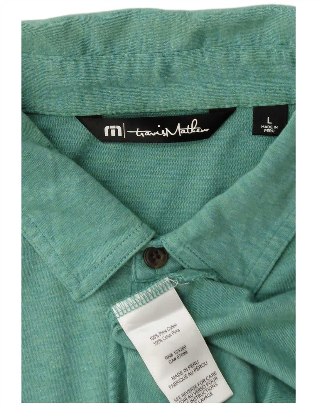 Travis Mathew Mens Polo Shirt Large Green Cotton