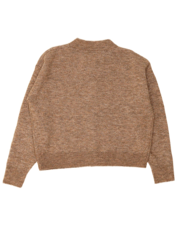French Connection Womens Cardigan Sweater UK 14 Medium Brown Flecked