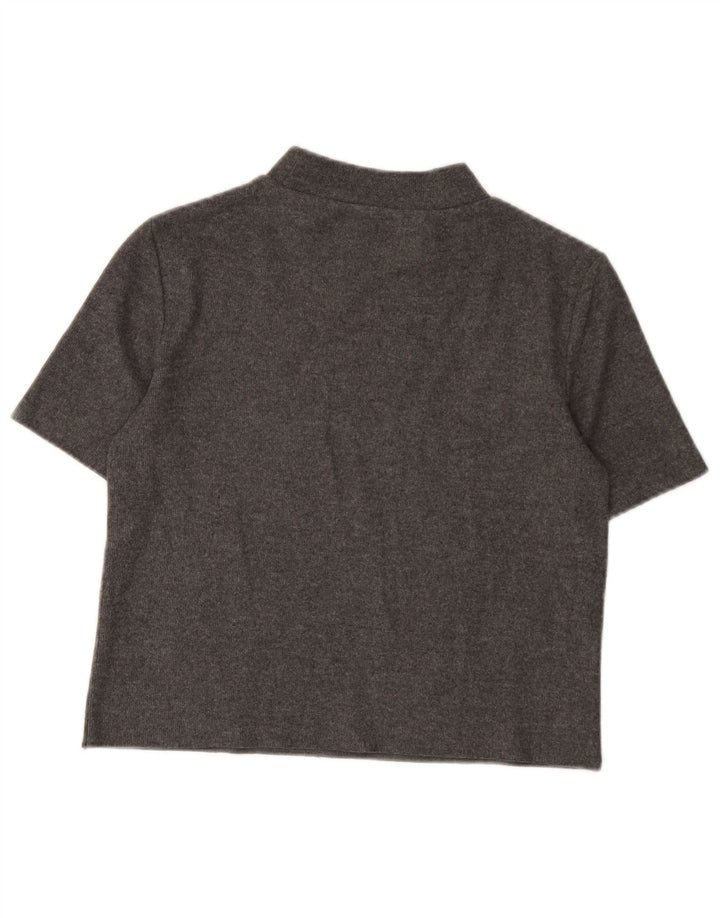Zara Womens Crop T-Shirt Top UK 10 Small Grey Polyester