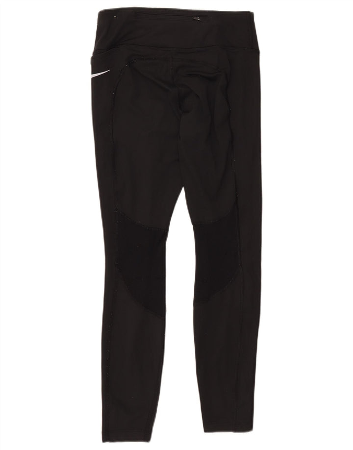 NIKE Womens Dri Fit Leggings UK 10 Small Black Polyester