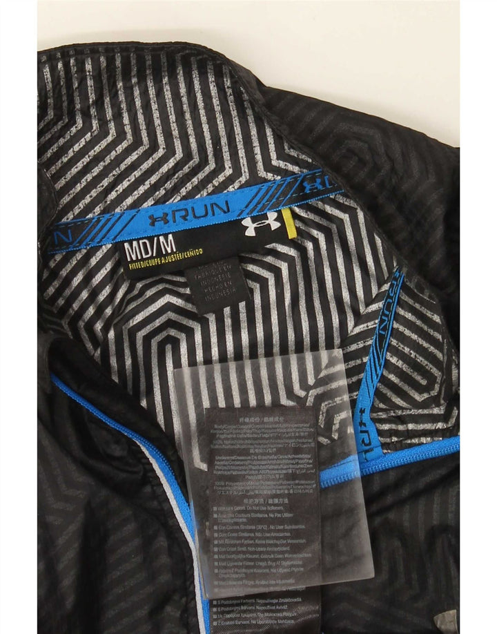 Under Armour Mens Rain Jacket UK 38 Medium Black Colourblock Nylon