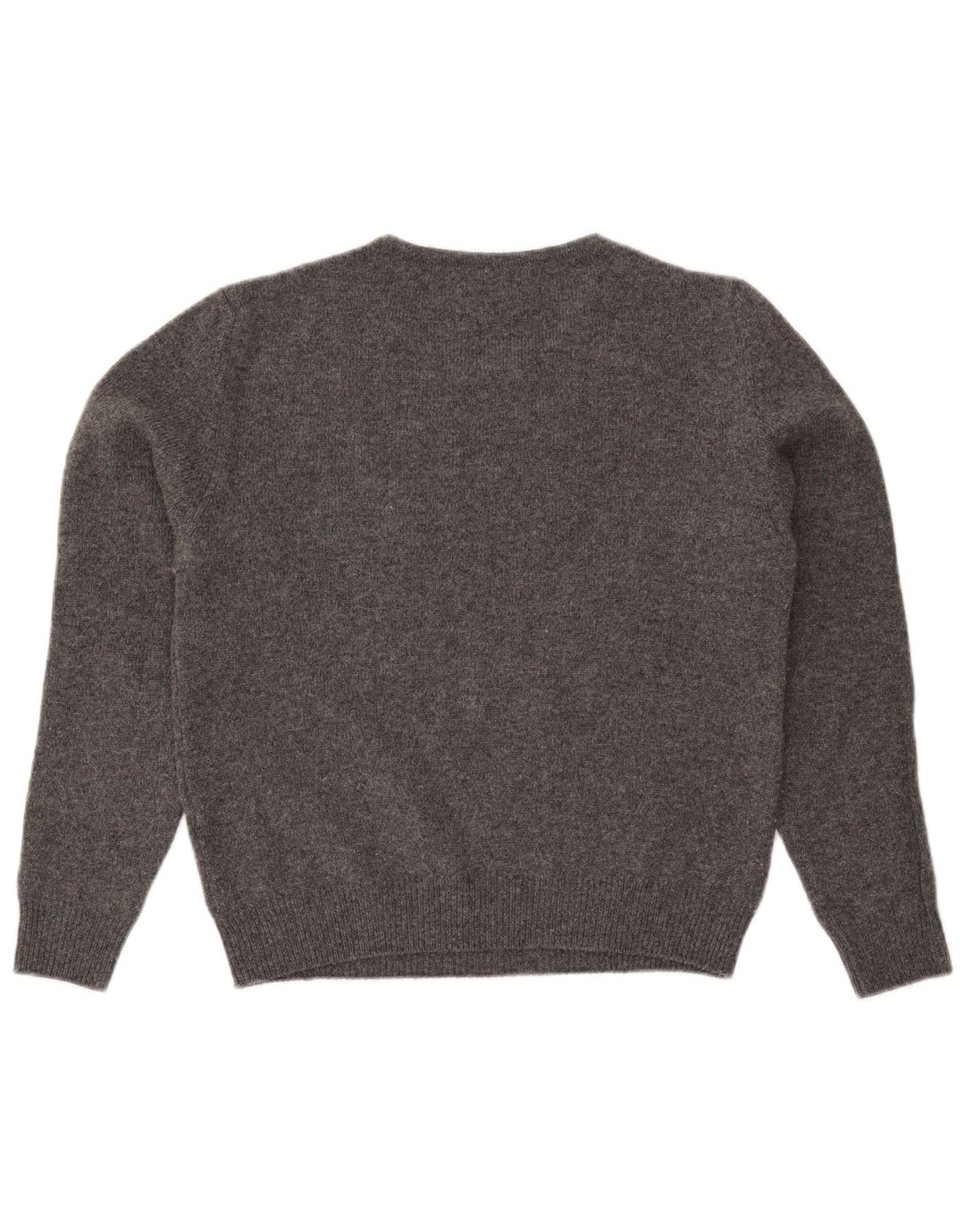 VINTAGE Womens Crew Neck Jumper Sweater UK 14 Medium Grey Argyle/Diamond