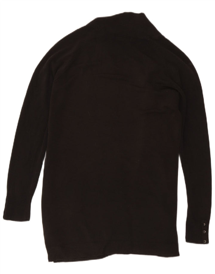Marks & Spencer Womens Open Cardigan Sweater UK 12 Medium Black Acrylic