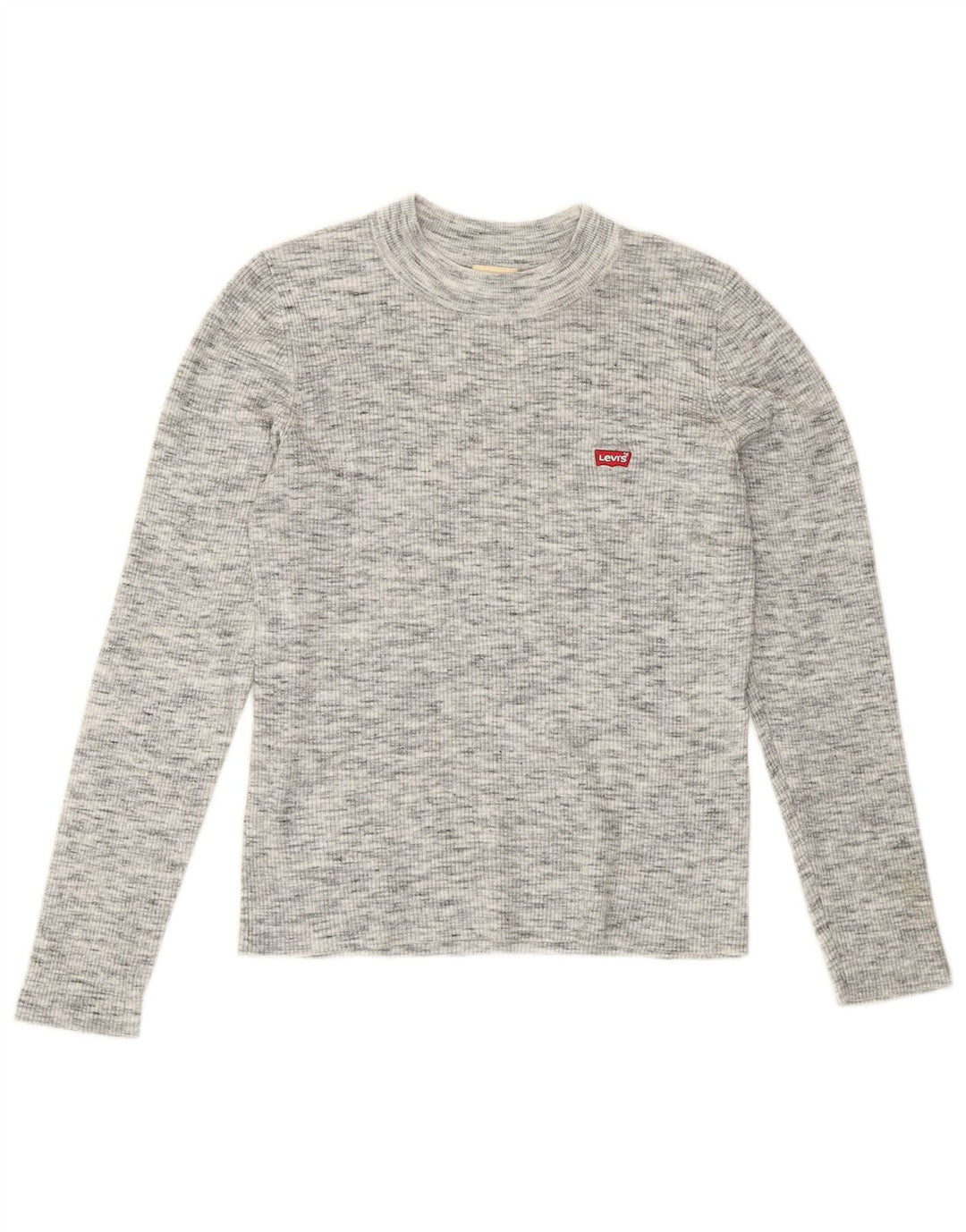 Levi's Womens Top Long Sleeve UK 12 Medium Grey Flecked