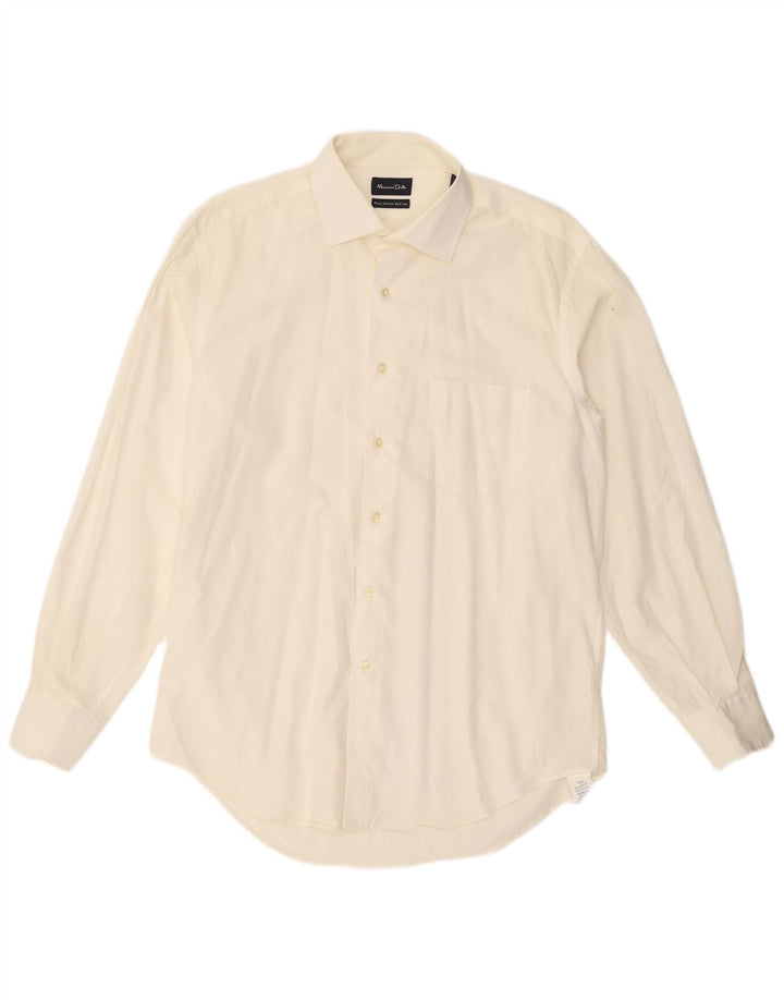 MASSIMO DUTTI Mens Shirt EU 42 Large White Cotton
