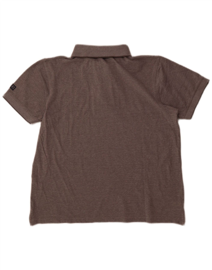 RENATO BALESTRA Mens Polo Shirt XL Grey Flecked Cotton