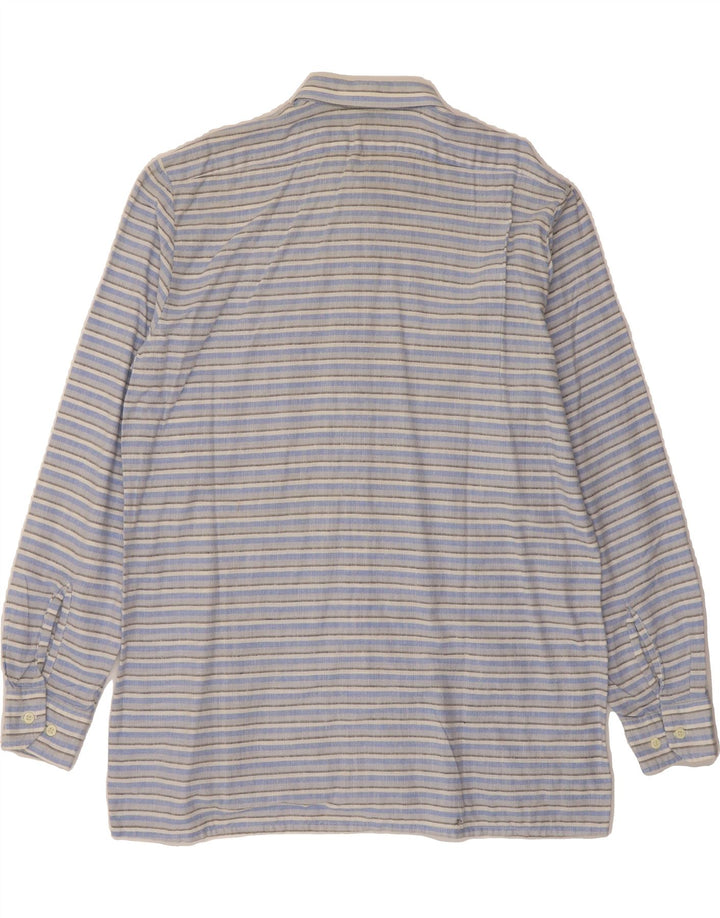 DENVER Mens Shirt Large Blue Striped Vintage Denver and Second-Hand Denver from Messina Hembry 